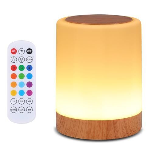 Lampe de nuit RGB pour le camping, veilleuse d'ambiance, lampe de chevet, lampe de tente à couleurs changeantes avec télécommande tactile pour la décoration de la chambre